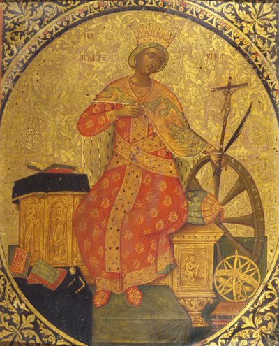 Saint Catherine of Alexandria (tempera & bladguld på panel) af Italian School