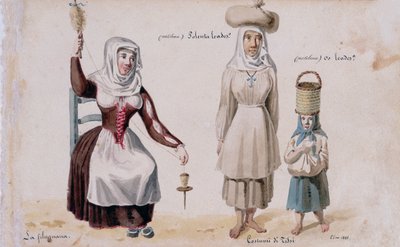 Sardinske kostumer fra Tissi, tryk ms. 257, Cominotti Samling af Italian School
