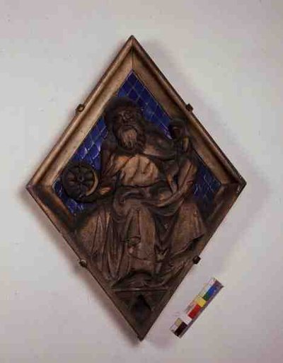 Saturn, reliefplade fra Campanile (keramik og marmor) af Italian School