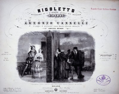 Noder til "" Rigoletto"" af Verdi. af Italian School