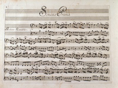 Sheet music page for “Sonata for violin and bass continue” by Giuseppe Tartinidani af Italian School