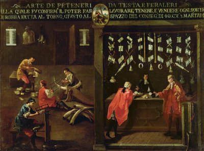 Tegn på Venetian Comb Makers Guild (panel) af Italian School