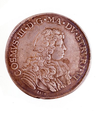 Sølv piastra fra Firenze, regeringstid af Cosimo III af Medici (1642-1723) af Italian School