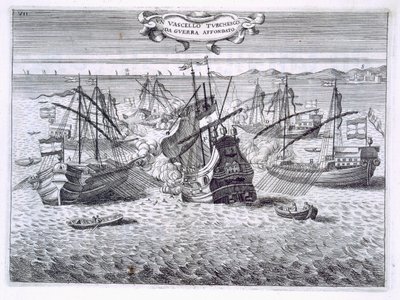 At sænke et tyrkisk krigsskib, illustration fra 