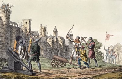 Soldiers and Artillery of the 15th Century, plade 16 fra The History of the Nations (akvatint) af Italian School