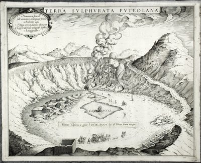 Solfatara-vulkanen, Pozzuoli, Napoli af Italian School