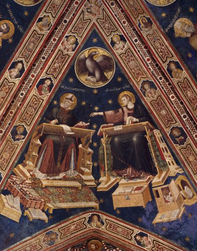 Augustin og Evangelisten Johannes af Italian School