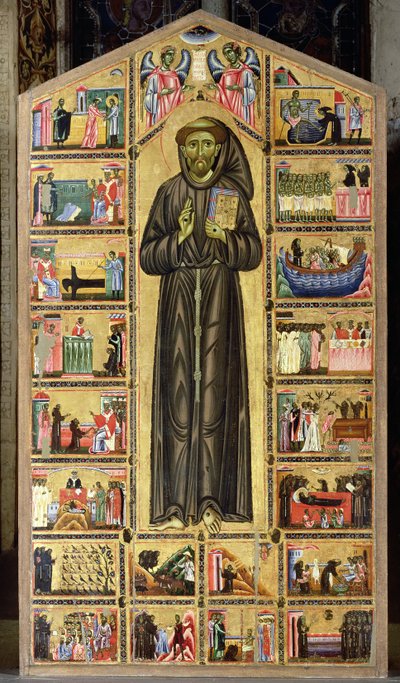 St. Francis og scener fra hans liv, Bardi-kapellet (tempera på panel) af Italian School