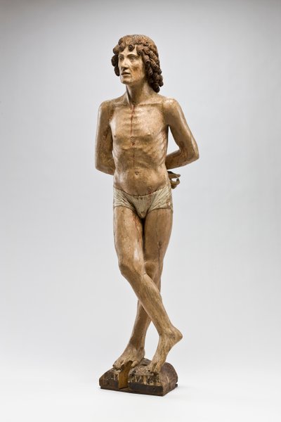 St. Sebastian, ca. 1500 (polykromt træ) af Italian School