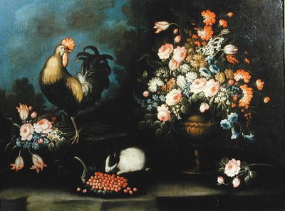 Stilleben (olie på lærred) af Italian School