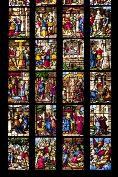 Historier om Saint Catherine of Alexandria (farvet glas) (detalje af 3619177) af Italian School