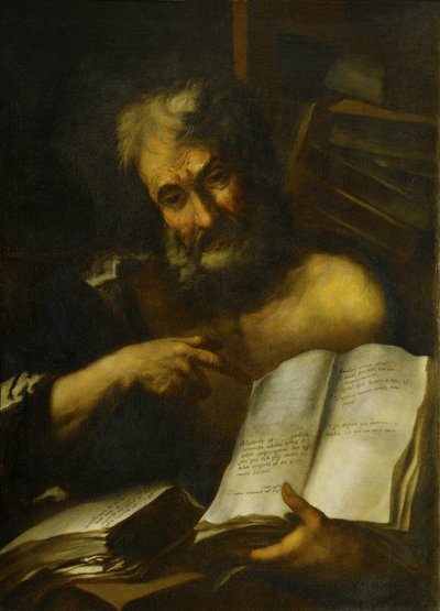 Study of a Mans Head: One of the Fathers, 1699 af Italian School