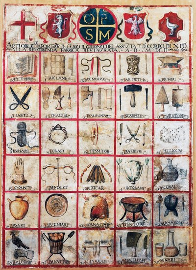 Symboler på kunst og kunsthåndværk i byen Orvieto af Italian School