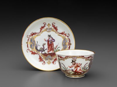 Teskål og underkop, ca. 1755 (blødt porcelæn) af Italian School