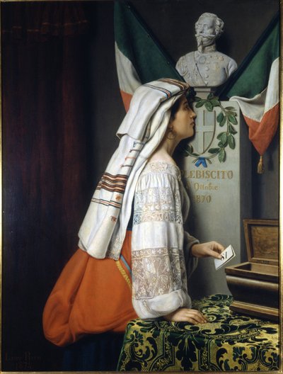 Folkeafstemningen i 1870. Ved denne lejlighed stemte italienerne for italiensk enhed. Museo del Risorgimento. Milano af Italian School