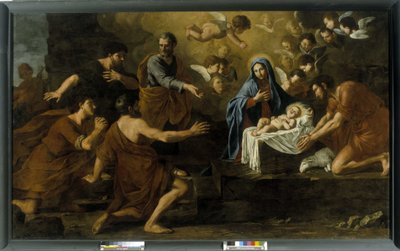 Hyrdernes tilbedelse. 1600-tallet (olie på lærred) af Italian School