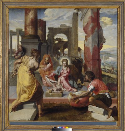 Hyrdernes tilbedelse, c.1560 af Italian School