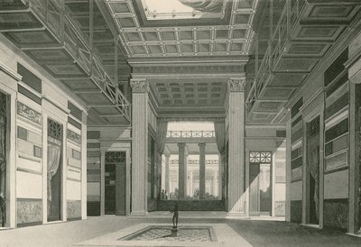 Cassia-husets atrium, som det var (dybtryk) af Italian School
