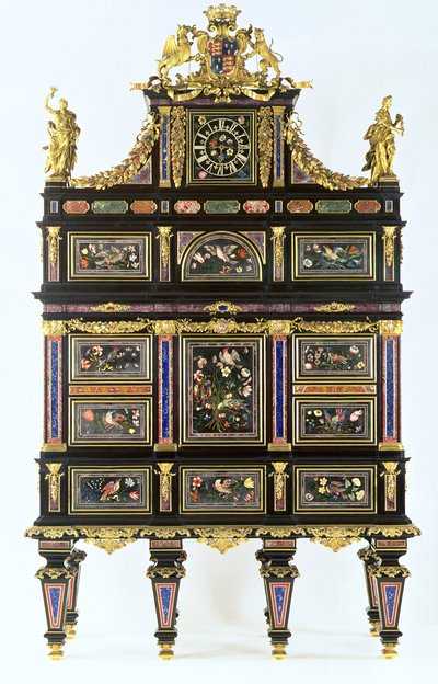 Badmintonkabinettet, ca. 1720-32 (pietra dura, ibenholt og ormolu) af Italian School