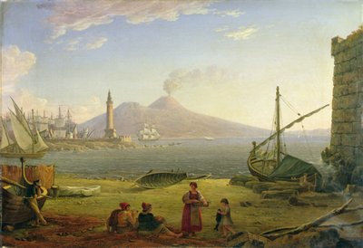 Napoli-bugten (olie på lærred) af Italian School