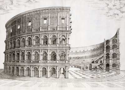 Colosseum, bygget i 80 e.Kr af Italian School