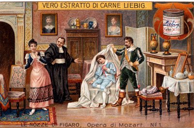 The Exposure of Cherubino, scene fra "The Marriage of Figaro" af Wolfgang Amadeus Mozart af Italian School