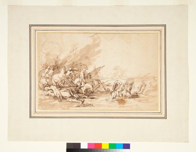 Cloelias flugt og hendes ledsagere, 1650-1700 af Italian School
