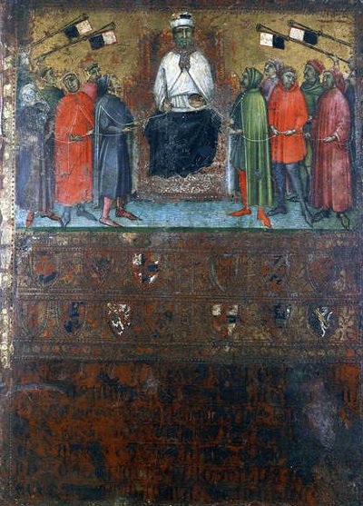 Regeringen genopretter kontrollen af byerne, 1385 af Italian School