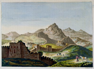 Den Kinesiske Mur, fra Le Costume Ancien et Moderne af Jules Ferrario, indgraveret af Gaetano Zancon (1771-1816) c.1820 af Italian School