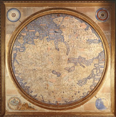Mappa Mundi fra Fra Mauro, en kamaldolsisk munk fra klostret San Michele i Murano af Italian School
