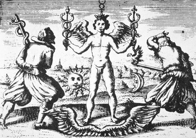 The Mercury of the Philosophers, fra Della Tramutatione Metallica af Giovanni Battista Nazari (1589) illustreret i en magisk historie udgivet sidst i det 19. århundrede af Italian School