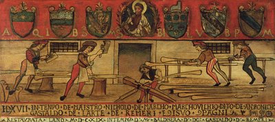 The Oar Makers (panel) af Italian School