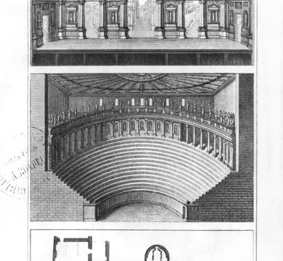Det olympiske teater i Vicenza, designet af Andrea Palladio (1508-80) af Italian School