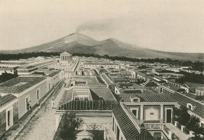 Panoramaet af Pompeji, som det var (dybtryk) af Italian School