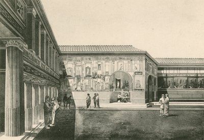The Stabian Baths - Stukkens gårdhave, som det var (dybtryk) af Italian School