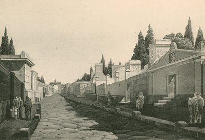 The Street of the Tombs, som den var (dybtryk) af Italian School