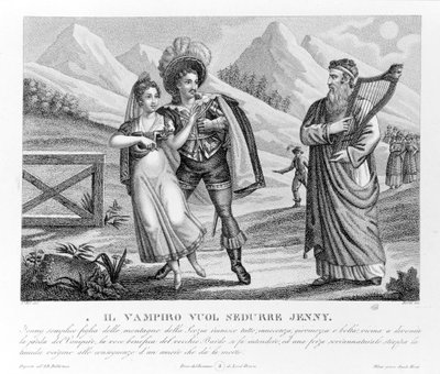 The Vampire Seduces Jenny, illustration fra 