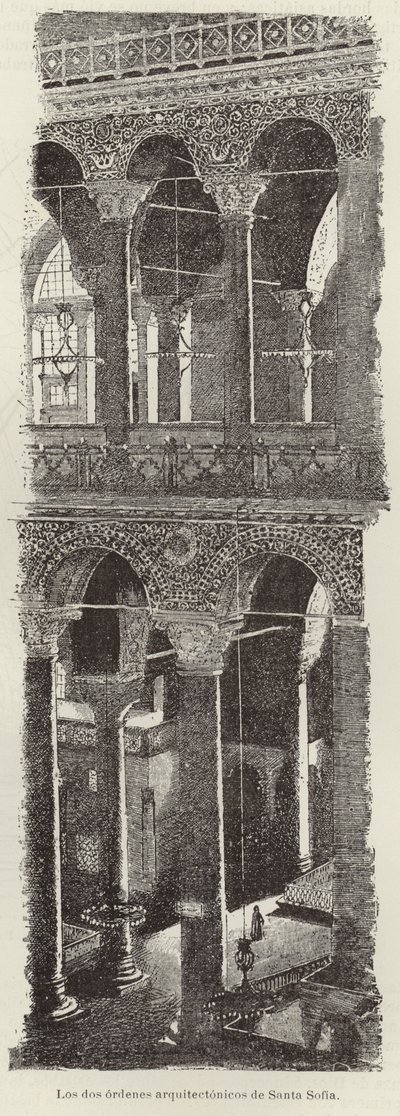 De to arkitektoniske ordener i Santa Sofia af Italian School