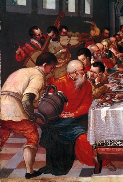 Bryllupet af Cana Detail. Anonymt maleri af den venetianske skole. 16. århundrede søn. 85x118 cm vene, Correr museum af Italian School