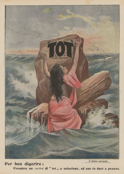 Tot Digestible Cachet (farvelitografi) af Italian School