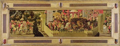 Turneringsscene: The Melee (olie på panel) af Italian School