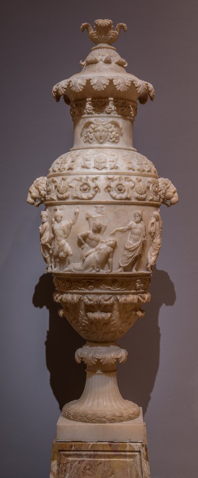 Vase med en klassisk scene, ca. 1825 (alabast) af Italian School