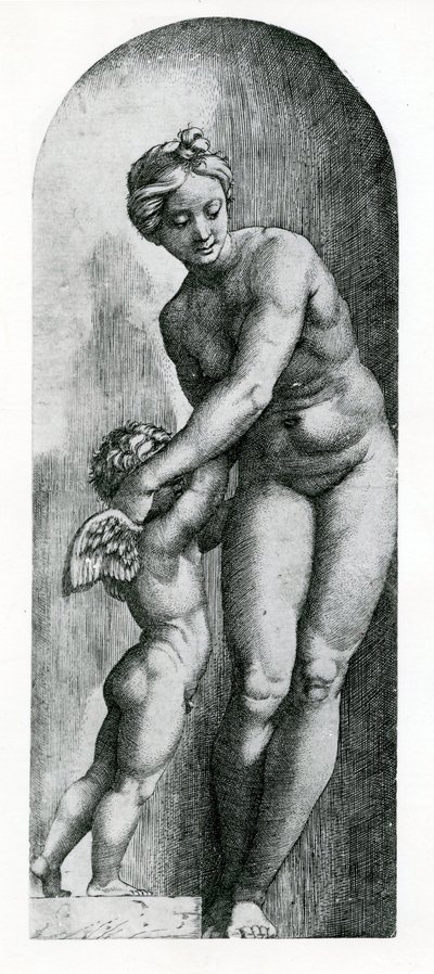 Venus og Amor, 17. århundrede af Italian School