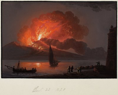 Vesuv, 22. december 1820 af Italian School