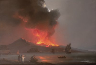 Vesuv i udbrud i 1820 af Italian School