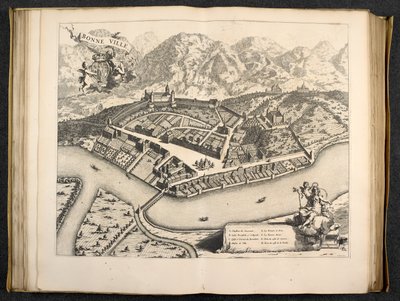 Udsigt over Aosta, Piemonte, Italien af Italian School