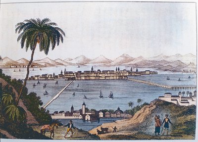 Udsigt over Mexico City, 1714 af Italian School