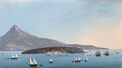 Udsigt over Napoli (gouache) af Italian School