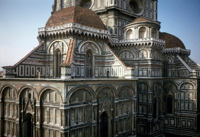 Udsigt over apsis af katedralen i Firenze (Duomo Santa Maria del Fiore). 14.-15. århundrede, Firenze, Italien af Italian School