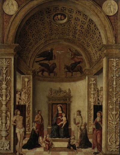 Jomfru og barn på tronen, c.1500-20 af Italian School